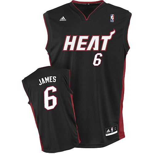 NBA Miami Heat 6 LeBron James New Revolution 30 Swingman Road Black Jersey